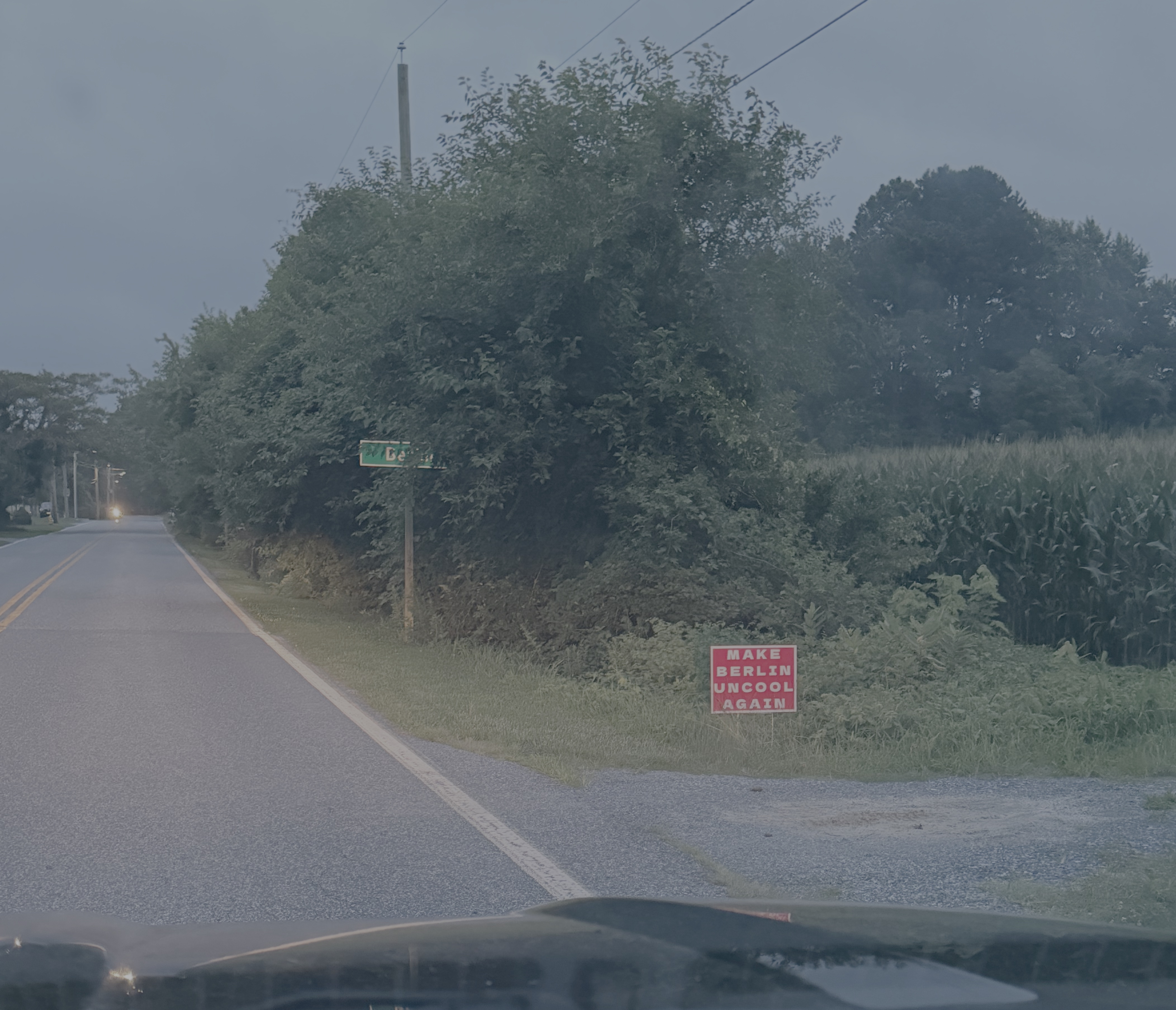 The stolen sign, photographed on 2 August.